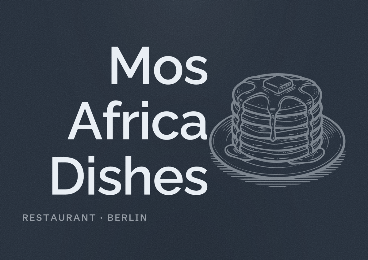 Illustriertes Poster von Mos Africa Dishes, Restaurant in Berlin