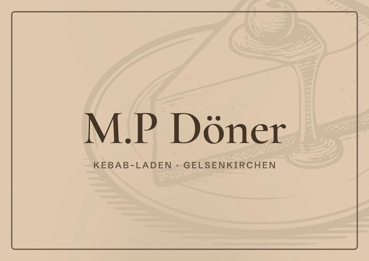Illustriertes Poster von M.P Döner, Kebab-Laden in Gelsenkirchen