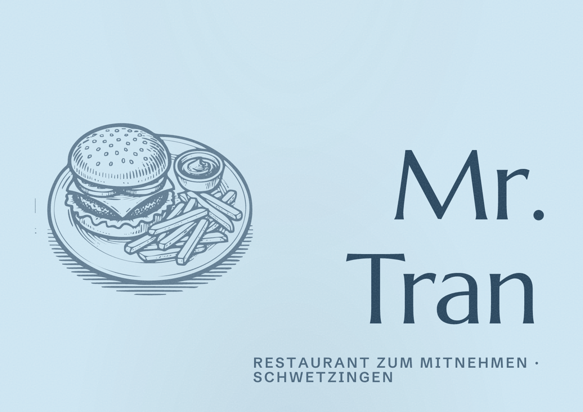 Illustriertes Poster von Mr. Tran, Restaurant zum Mitnehmen in Schwetzingen