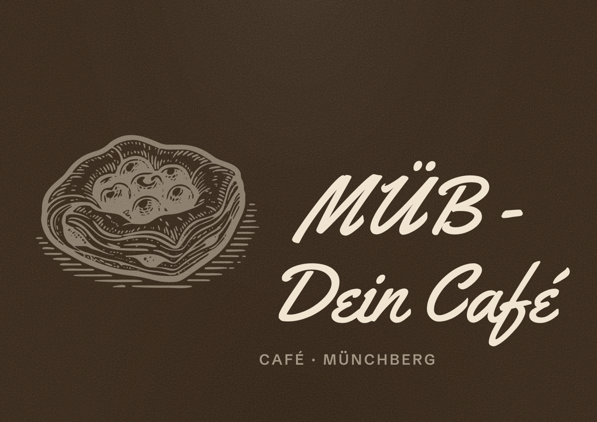 Illustriertes Poster von MÜB - Dein Café, Café in Münchberg
