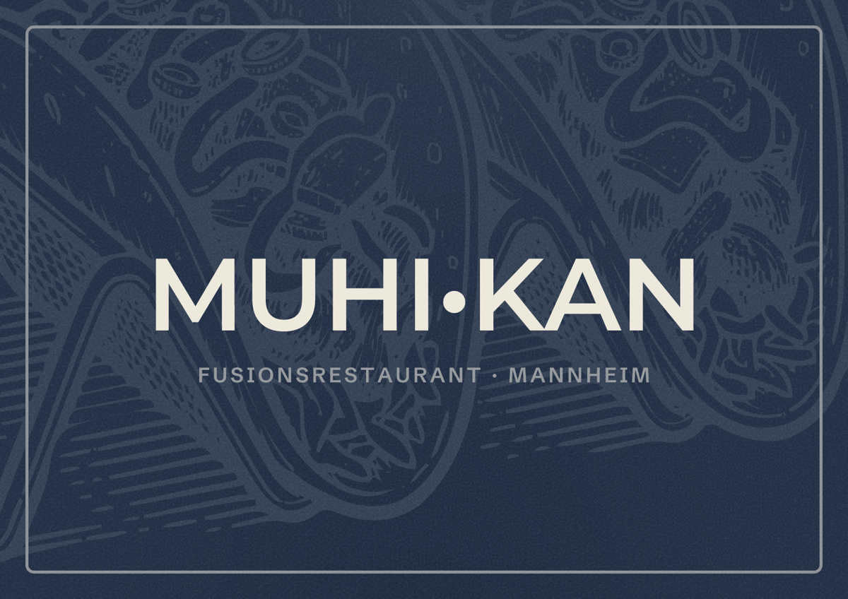 Illustriertes Poster von MUHI•KAN, Fusionsrestaurant in Mannheim