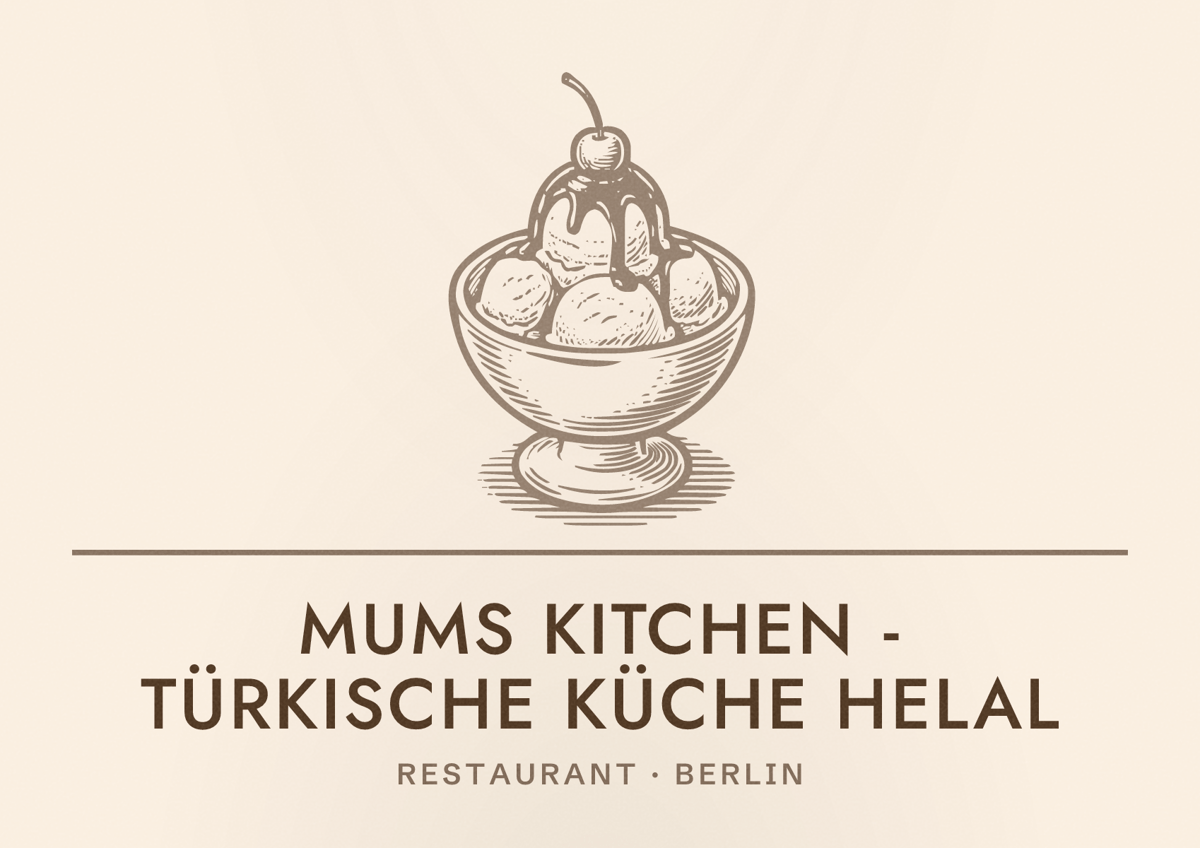 Illustriertes Poster von Mums Kitchen - türkische Küche helal, Restaurant in Berlin
