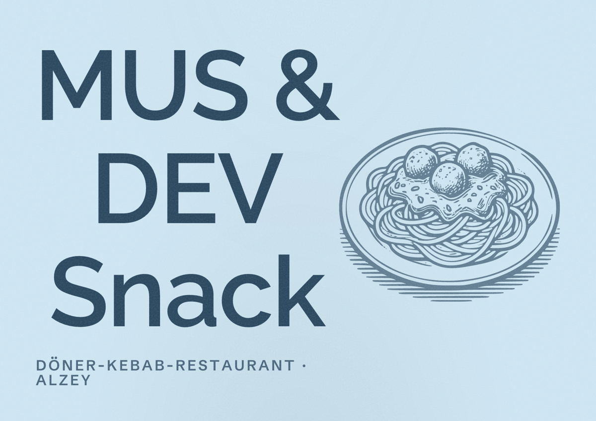 Illustriertes Poster von MUS & DEV Snack, Döner-Kebab-Restaurant in Alzey