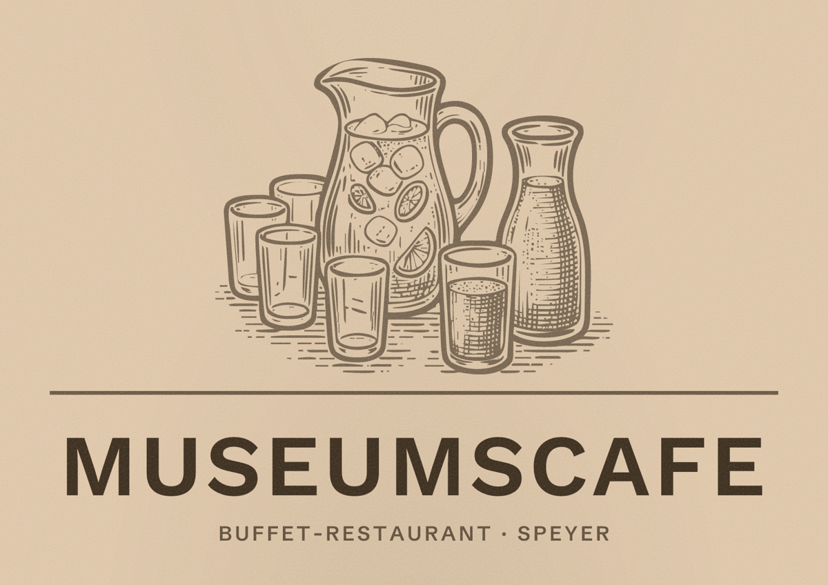 Illustriertes Poster von Museumscafe, Buffet-Restaurant in Speyer