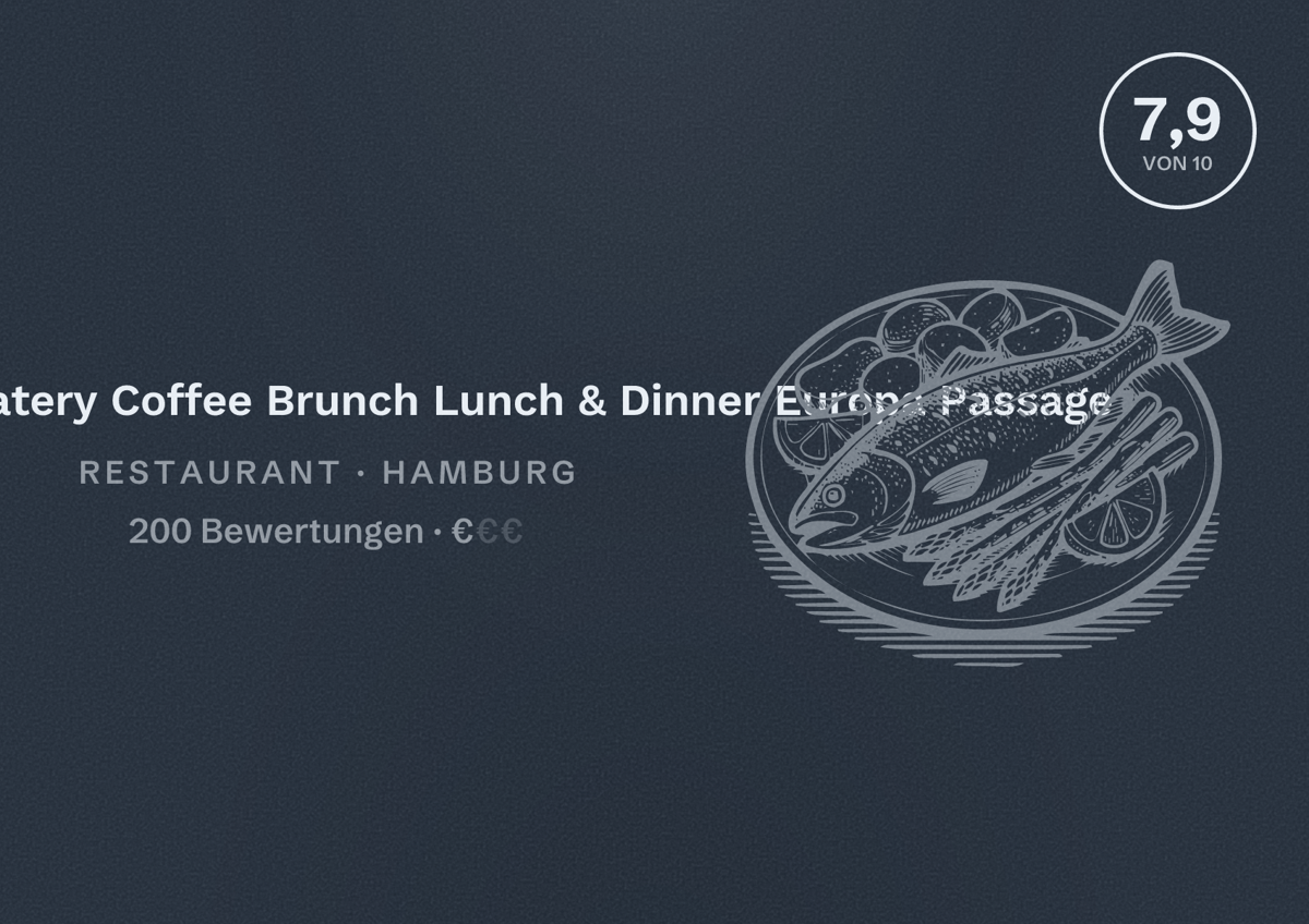Illustriertes Poster von My Bread - Eatery Coffee Brunch Lunch & Dinner Europa Passage, Restaurant in Hamburg: Bewertung 7,9 von 10 aus 200 Bewertungen, Preisniveau €