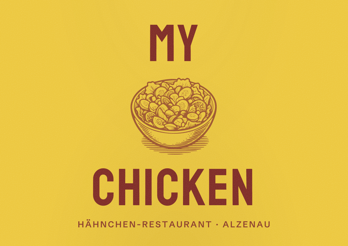 Illustriertes Poster von My Chicken, Hähnchen-Restaurant in Alzenau