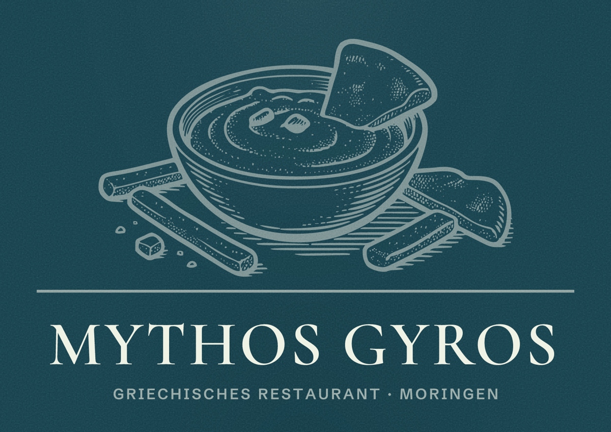 Illustriertes Poster von Mythos Gyros, Griechisches Restaurant in Moringen