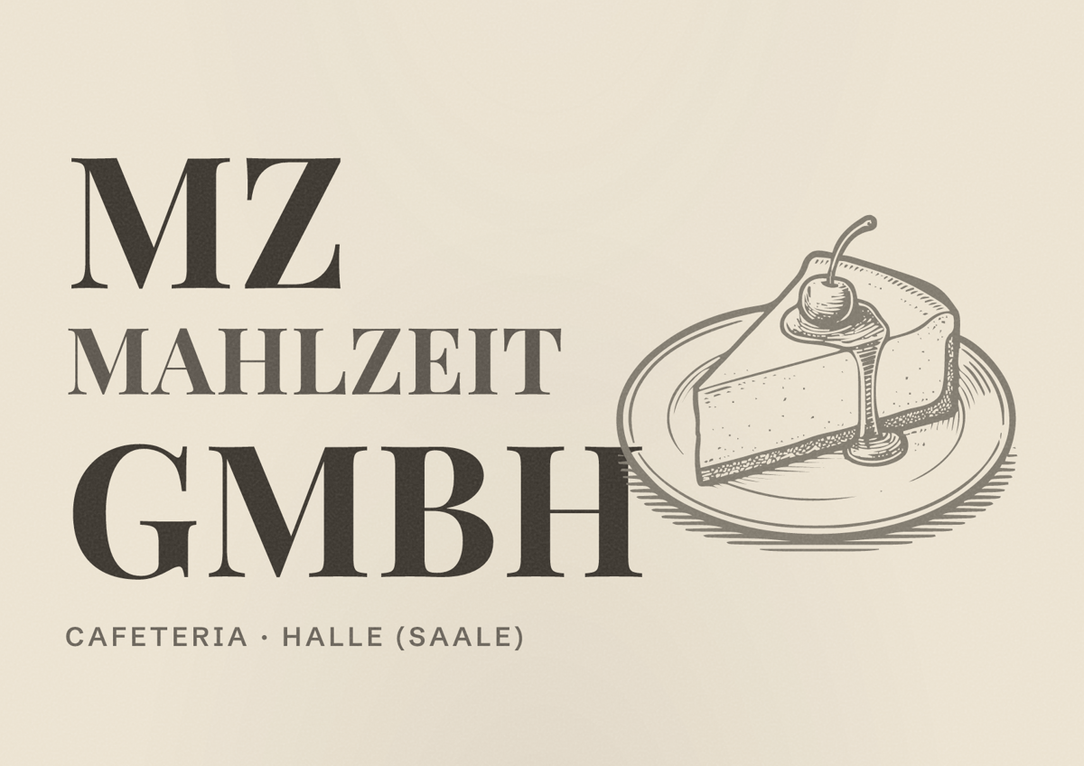 Illustriertes Poster von MZ Mahlzeit GmbH, Cafeteria in Halle (Saale)