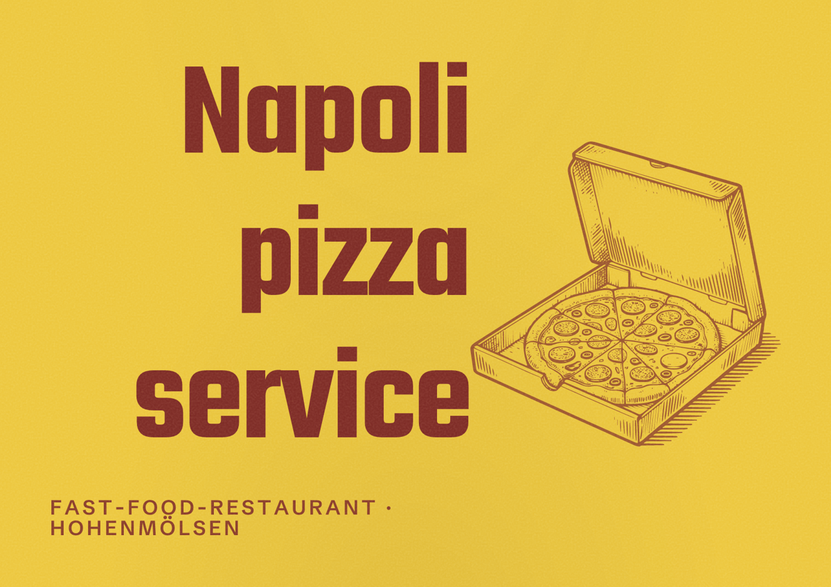 Illustriertes Poster von Napoli pizza service, Fast-Food-Restaurant in Hohenmölsen
