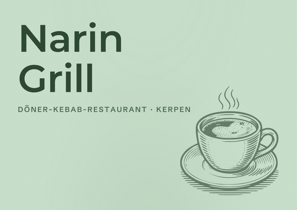 Illustriertes Poster von Narin Grill, Döner-Kebab-Restaurant in Kerpen