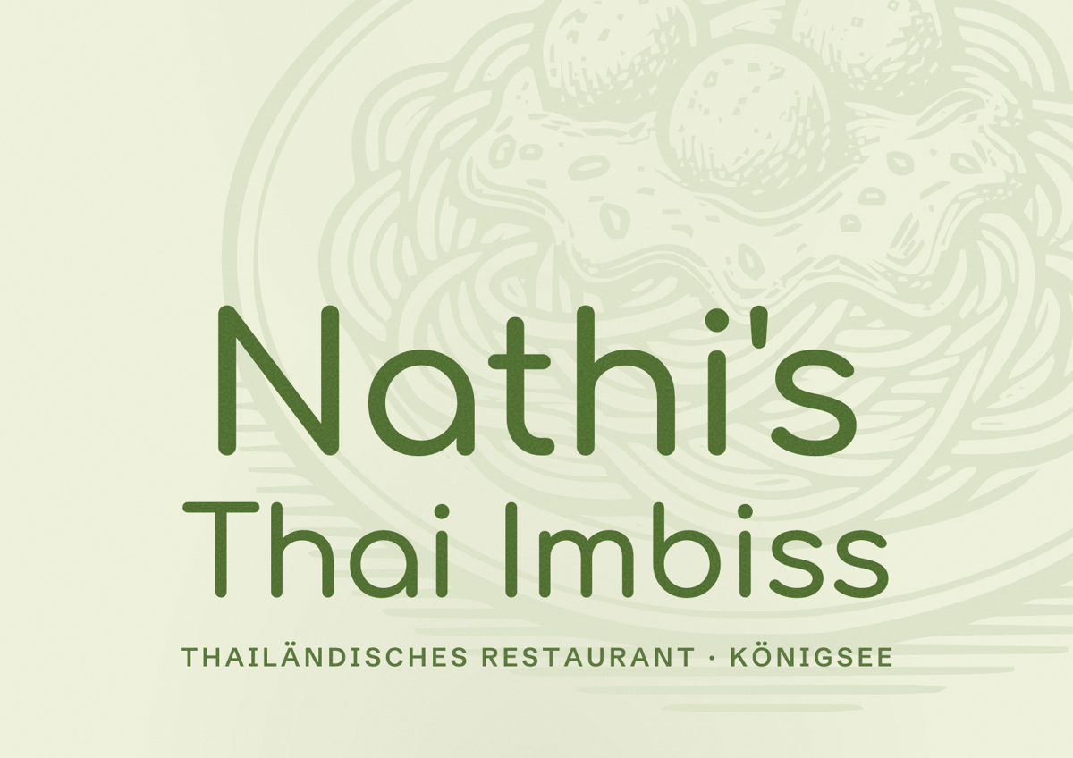 Illustriertes Poster von Nathi's Thai Imbiss, Thailändisches Restaurant in Königsee