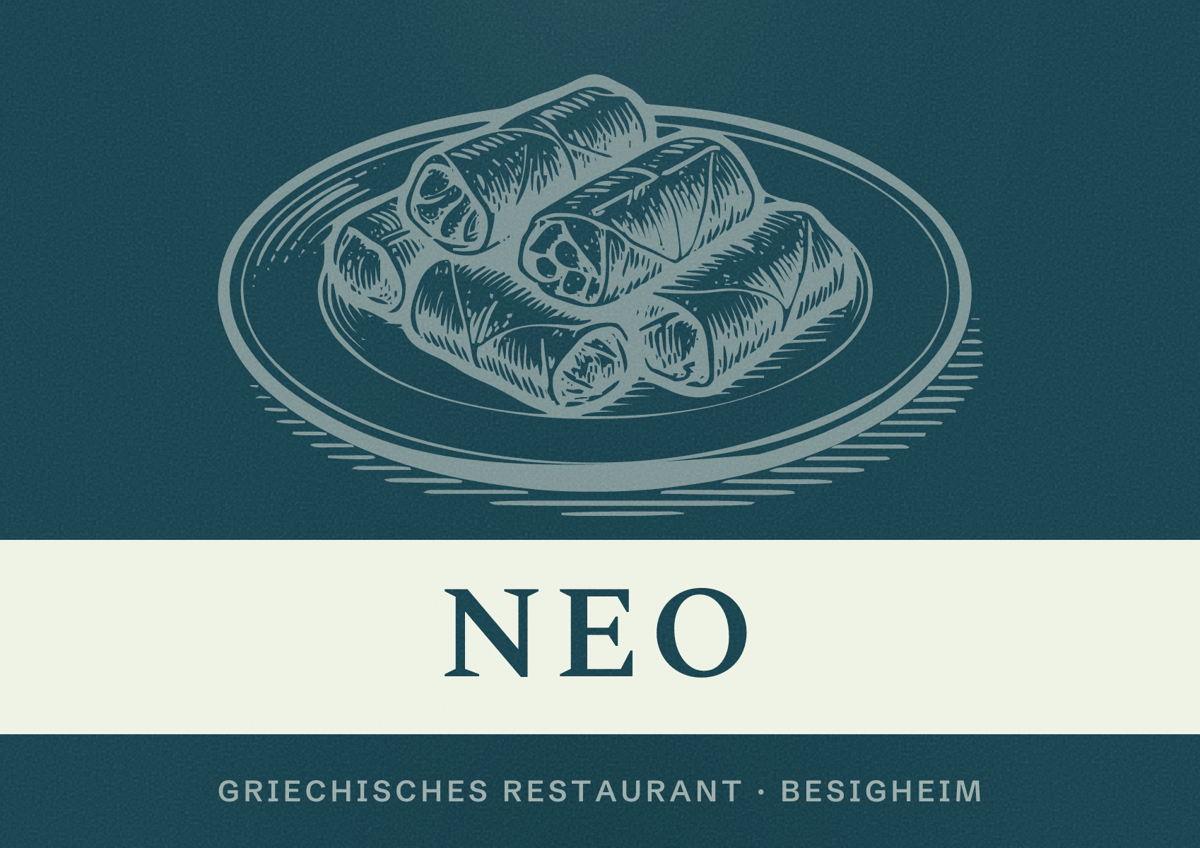 Illustriertes Poster von NEO, Griechisches Restaurant in Besigheim