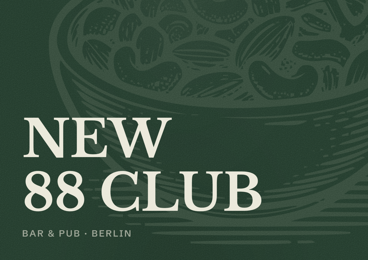 Illustriertes Poster von NEW 88 CLUB, Bar & Pub in Berlin