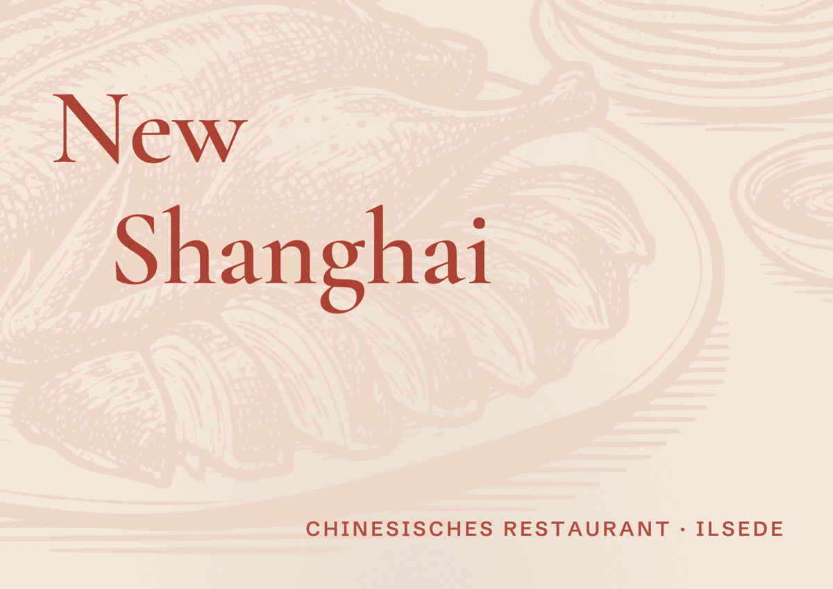 Illustriertes Poster von New Shanghai, Chinesisches Restaurant in Ilsede