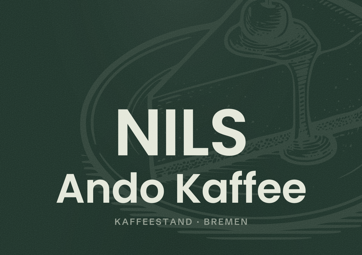 Illustriertes Poster von NILS Ando Kaffee, Kaffeestand in Bremen