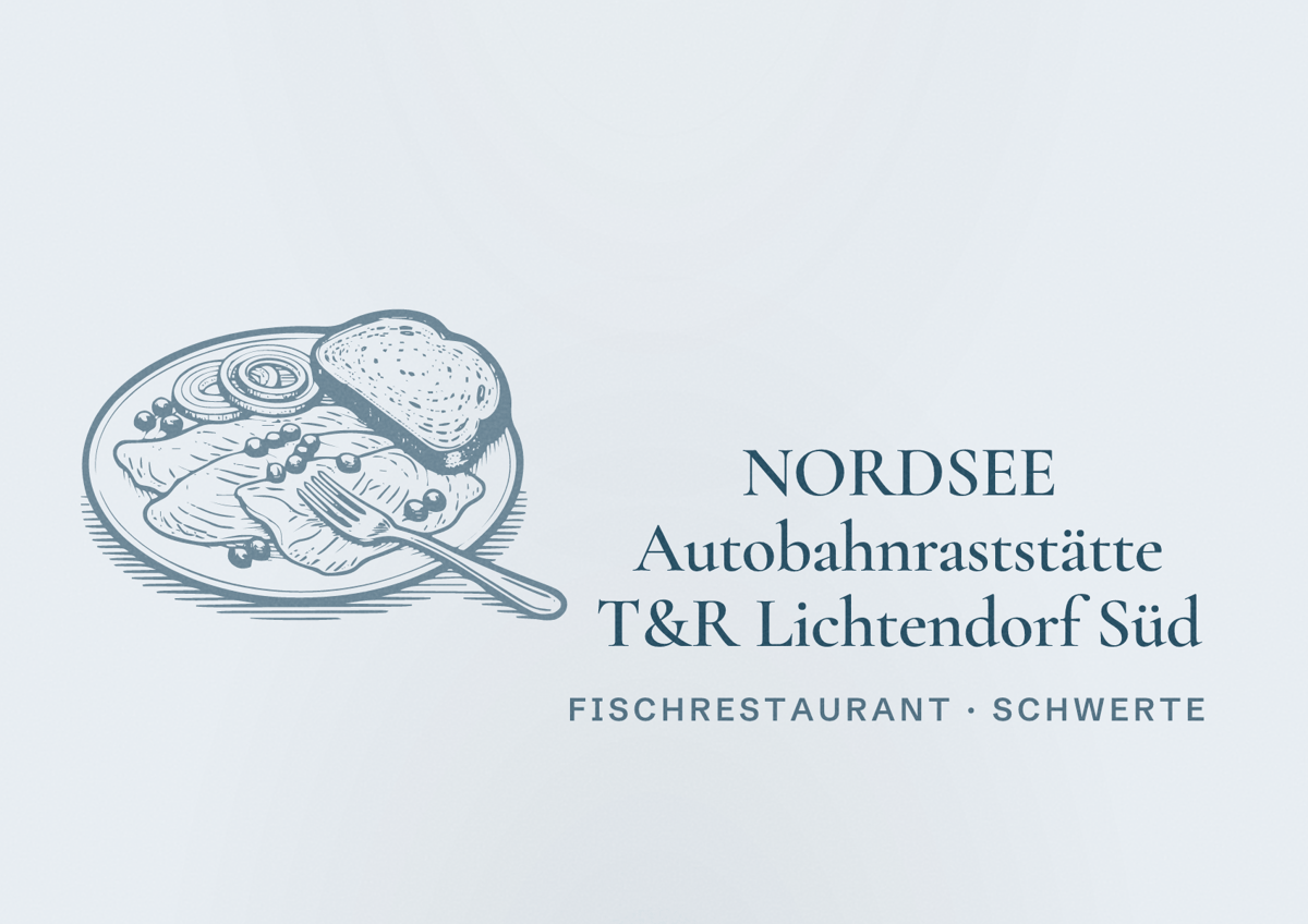 Illustriertes Poster von NORDSEE Autobahnraststätte T&R Lichtendorf Süd, Fischrestaurant in Schwerte