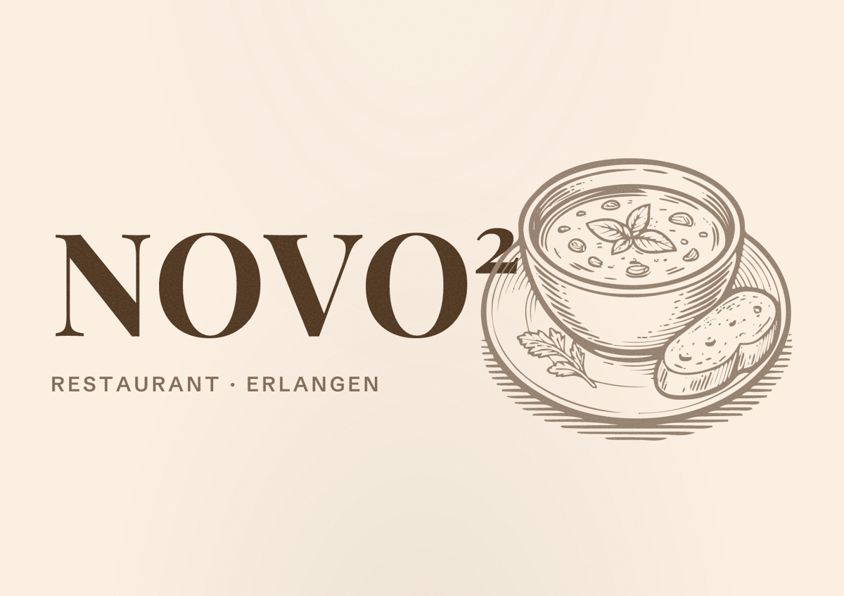Illustriertes Poster von NOVO², Restaurant in Erlangen
