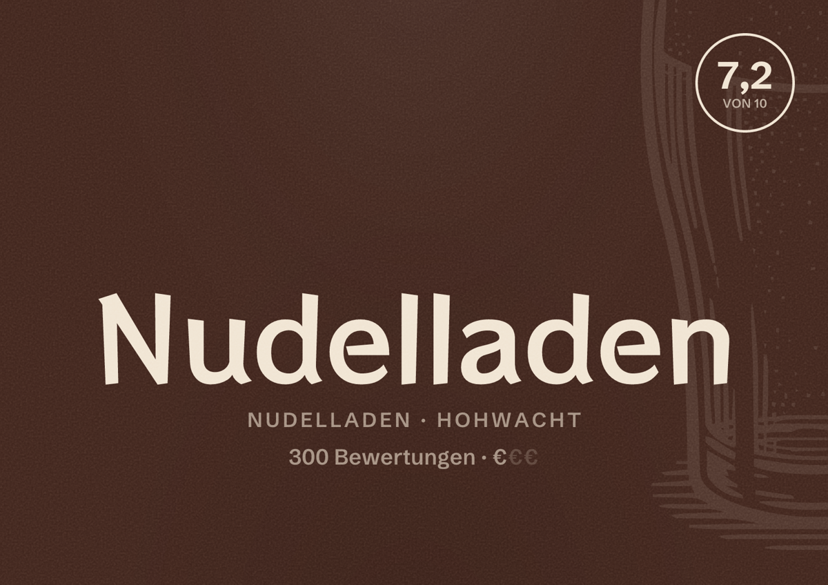 Illustriertes Poster von Nudelladen, Nudelladen in Hohwacht: Bewertung 7,2 von 10 aus 300 Bewertungen, Preisniveau €