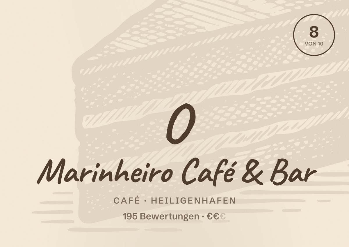 Illustriertes Poster von O Marinheiro Café & Bar, Café in Heiligenhafen: Bewertung 8 von 10 aus 195 Bewertungen, Preisniveau €€