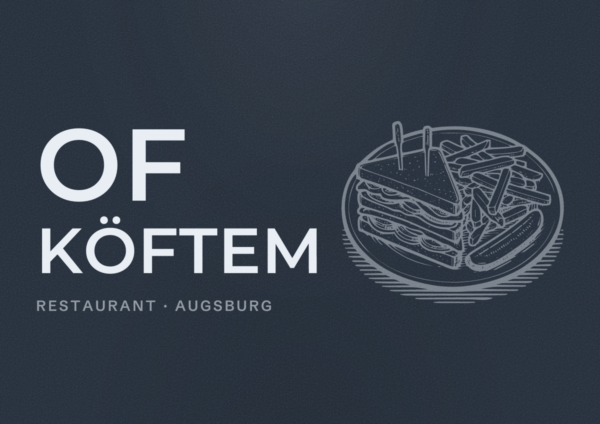 Illustriertes Poster von Of Köftem, Restaurant in Augsburg