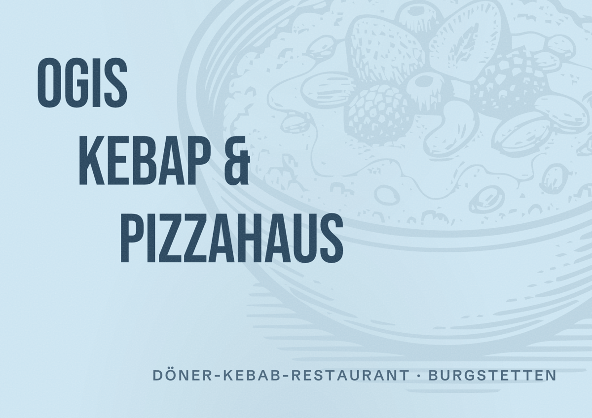 Illustriertes Poster von OGIS KEBAP & PIZZAHAUS, Döner-Kebab-Restaurant in Burgstetten