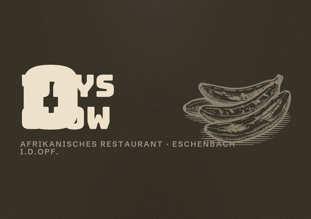 Illustriertes Poster von O'Jays Chow, Afrikanisches Restaurant in Eschenbach i.d.OPf.