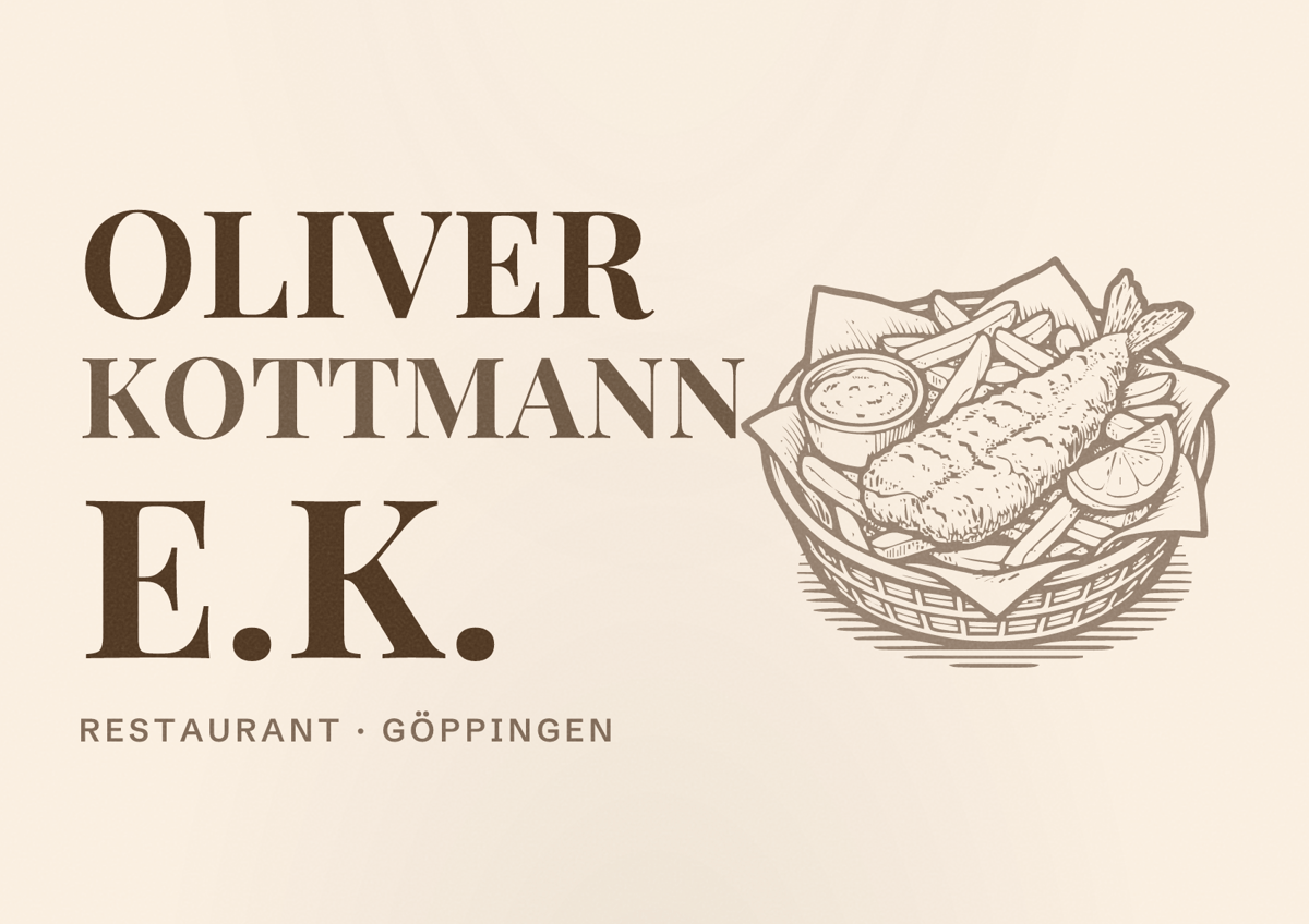 Illustriertes Poster von Oliver Kottmann e.K., Restaurant in Göppingen