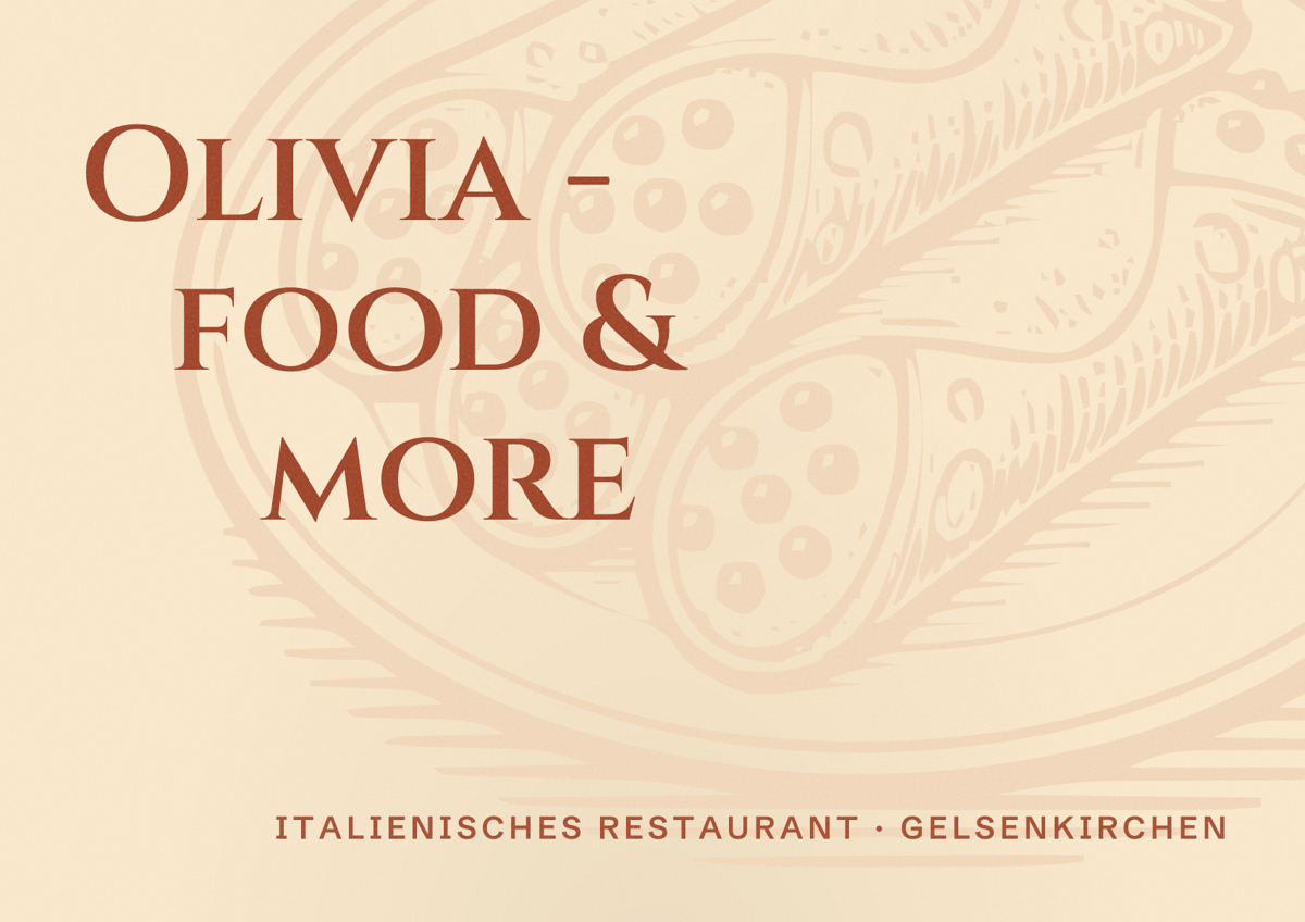 Illustriertes Poster von Olivia - food & more, Italienisches Restaurant in Gelsenkirchen