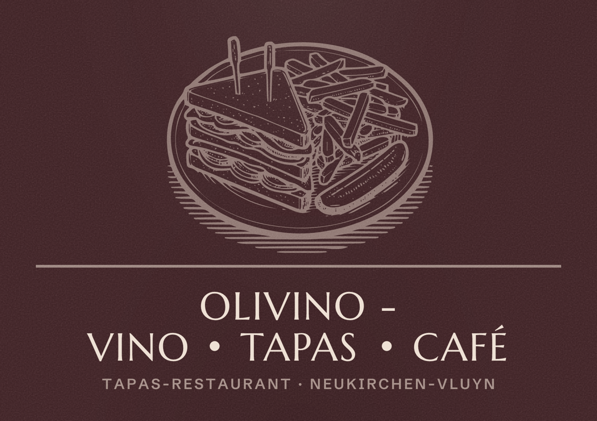 Illustriertes Poster von Olivino - Vino • Tapas • Café, Tapas-Restaurant in Neukirchen-Vluyn