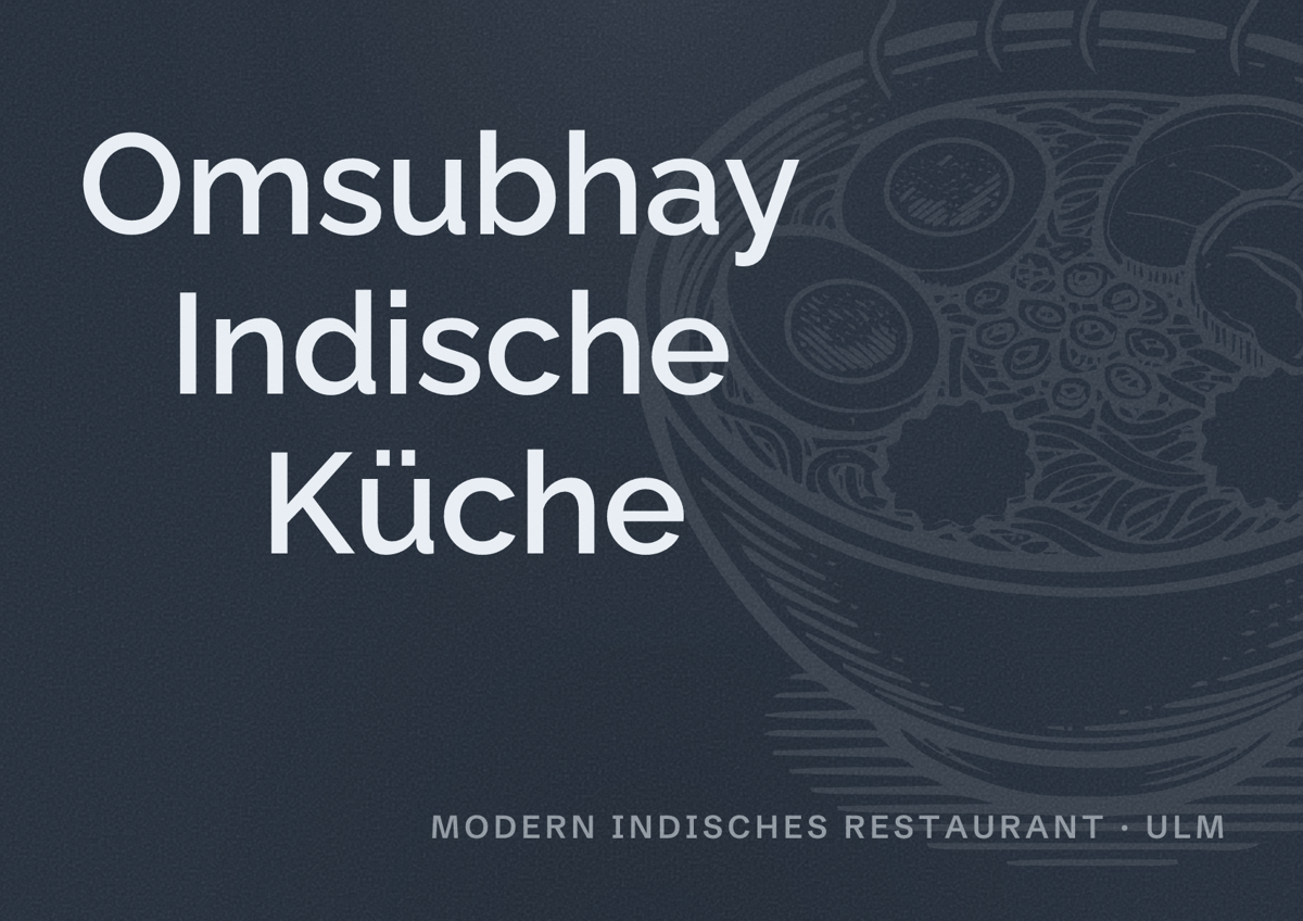 Illustriertes Poster von Omsubhay Indische Küche, Modern indisches Restaurant in Ulm