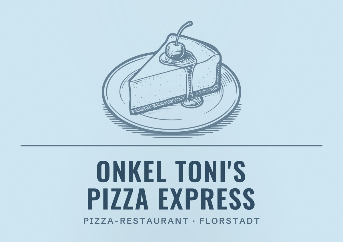 Illustriertes Poster von Onkel Toni's Pizza Express, Pizza-Restaurant in Florstadt