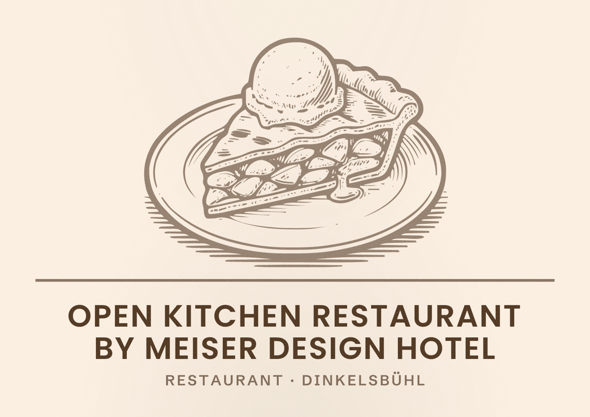 Illustriertes Poster von Open Kitchen Restaurant by Meiser Design Hotel, Restaurant in Dinkelsbühl