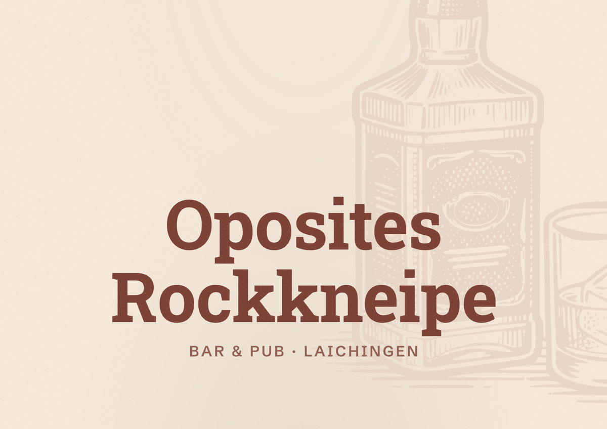 Illustriertes Poster von Oposites Rockkneipe, Bar & Pub in Laichingen