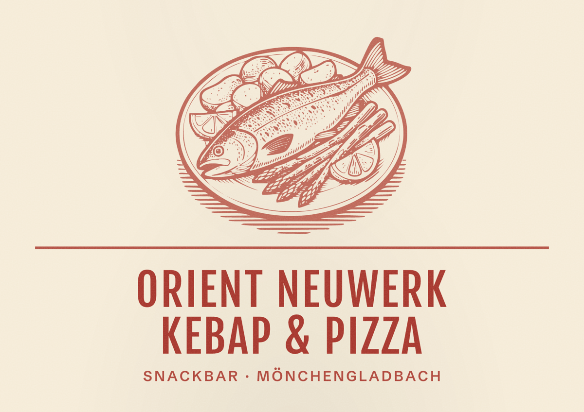 Illustriertes Poster von Orient Neuwerk Kebap & Pizza, Snackbar in Mönchengladbach