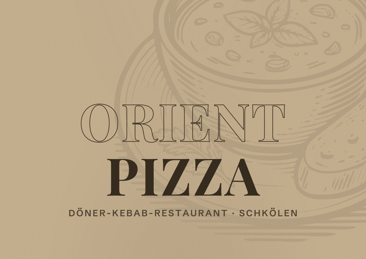 Illustriertes Poster von Orient Pizza, Döner-Kebab-Restaurant in Schkölen
