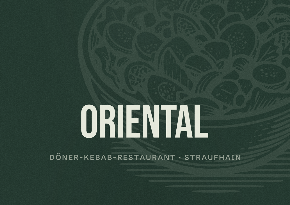 Illustriertes Poster von Oriental, Döner-Kebab-Restaurant in Straufhain