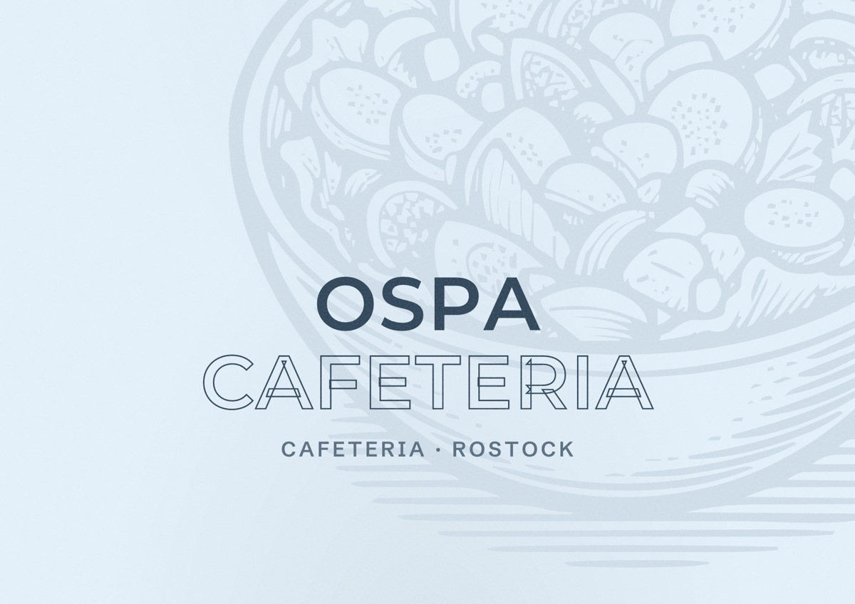 Illustriertes Poster von OSPA Cafeteria, Cafeteria in Rostock