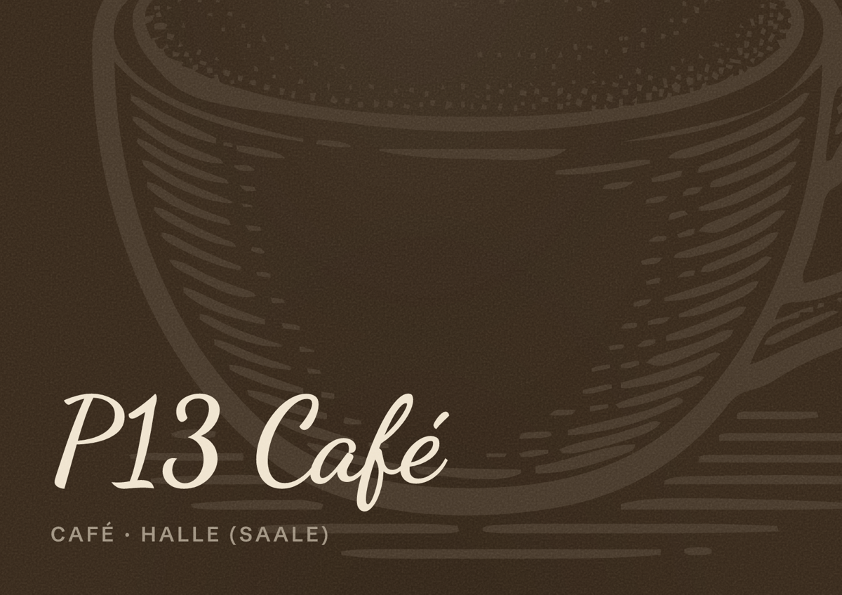 Illustriertes Poster von P13 Café, Café in Halle (Saale)