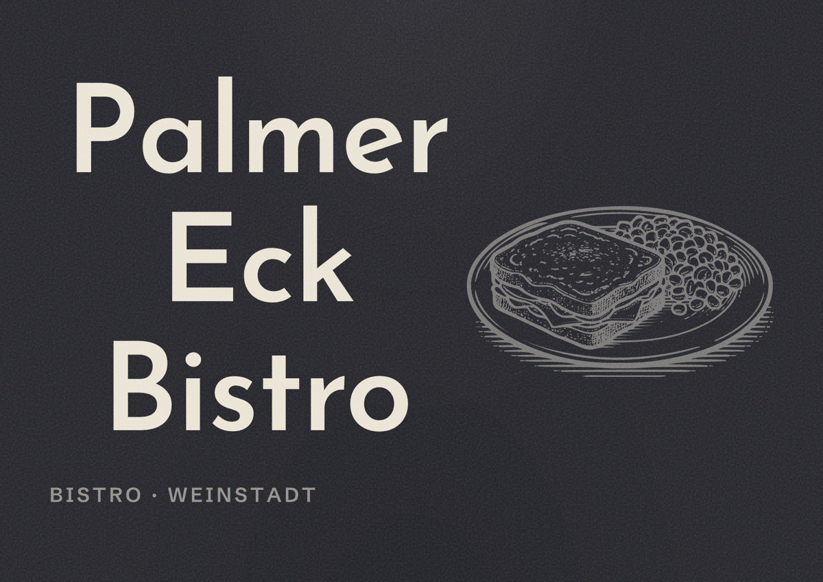 Illustriertes Poster von Palmer Eck Bistro, Bistro in Weinstadt