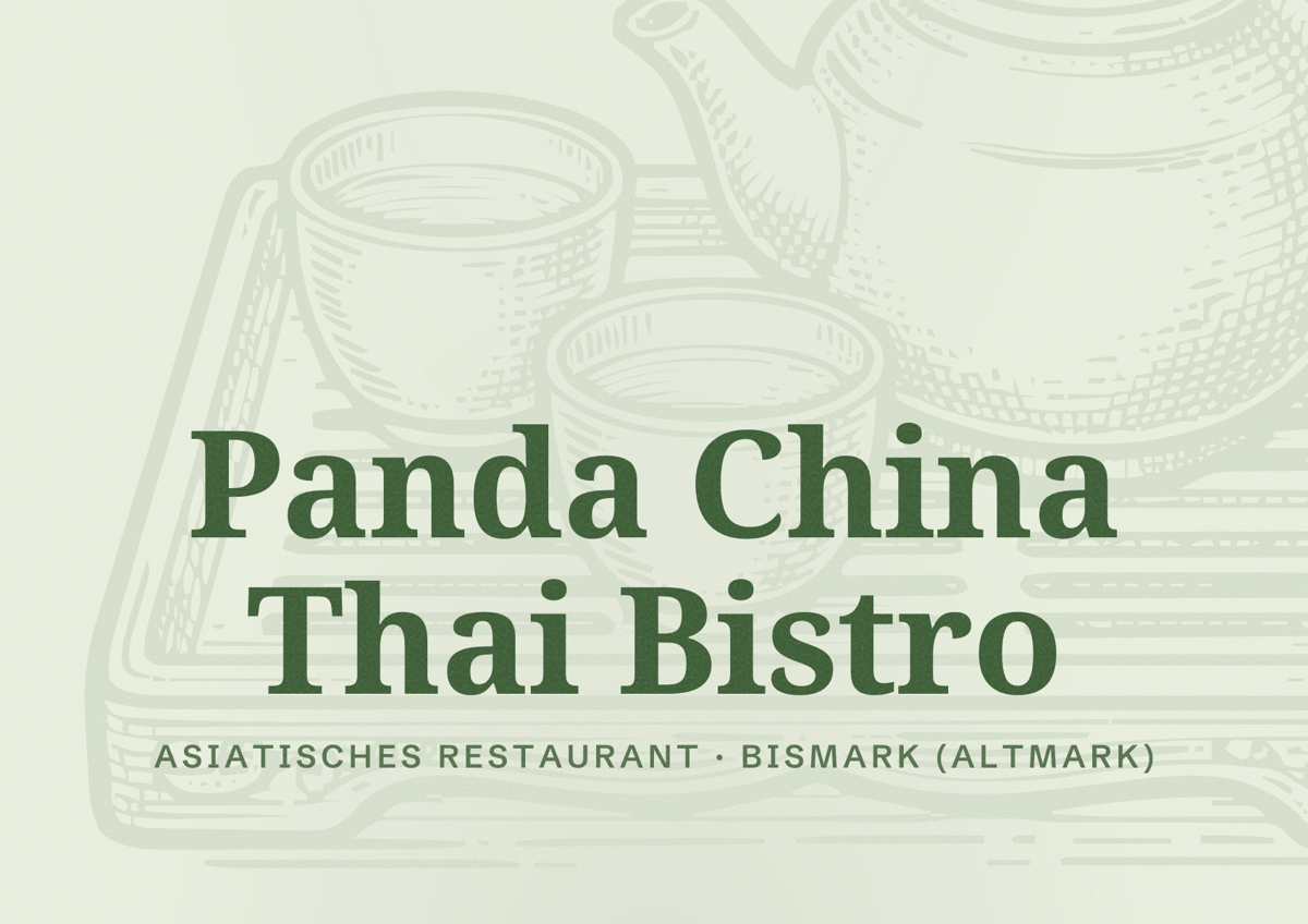 Illustriertes Poster von Panda China Thai Bistro, Asiatisches Restaurant in Bismark (Altmark)
