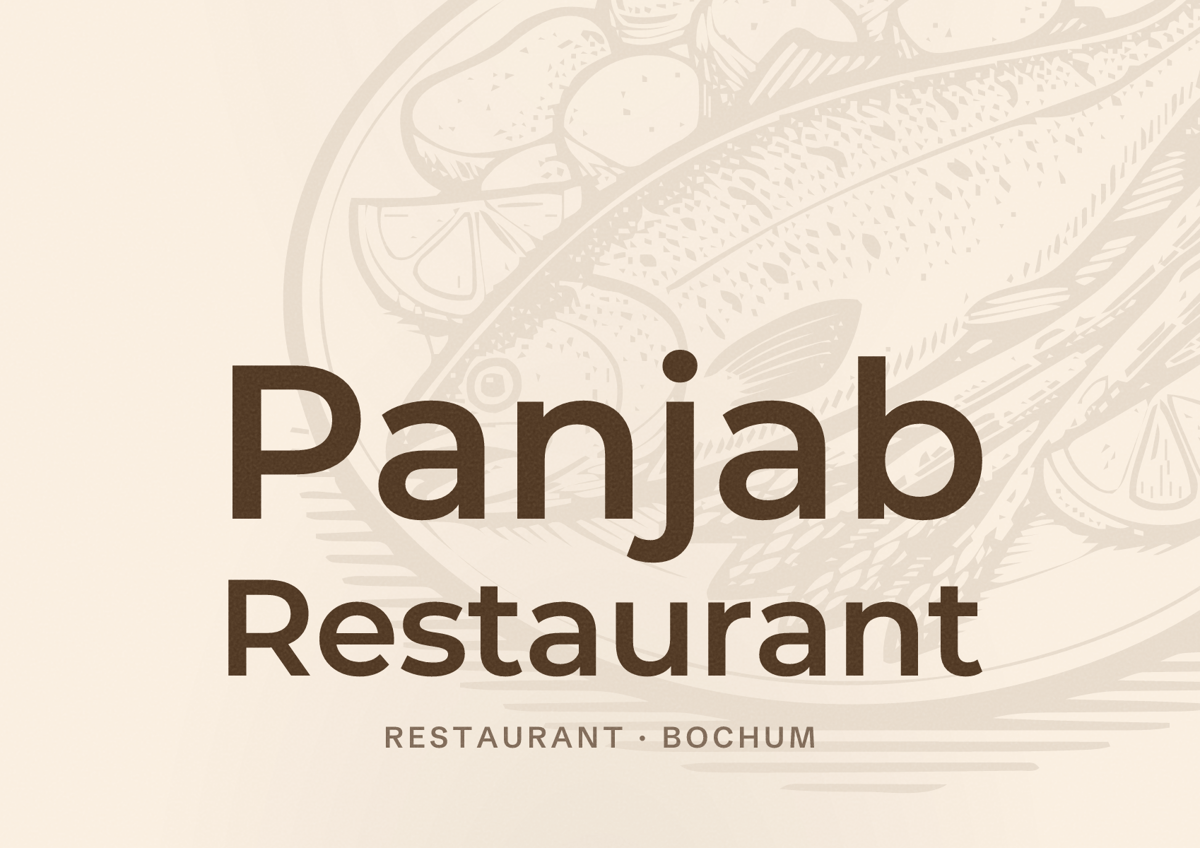 Illustriertes Poster von Panjab Restaurant, Restaurant in Bochum