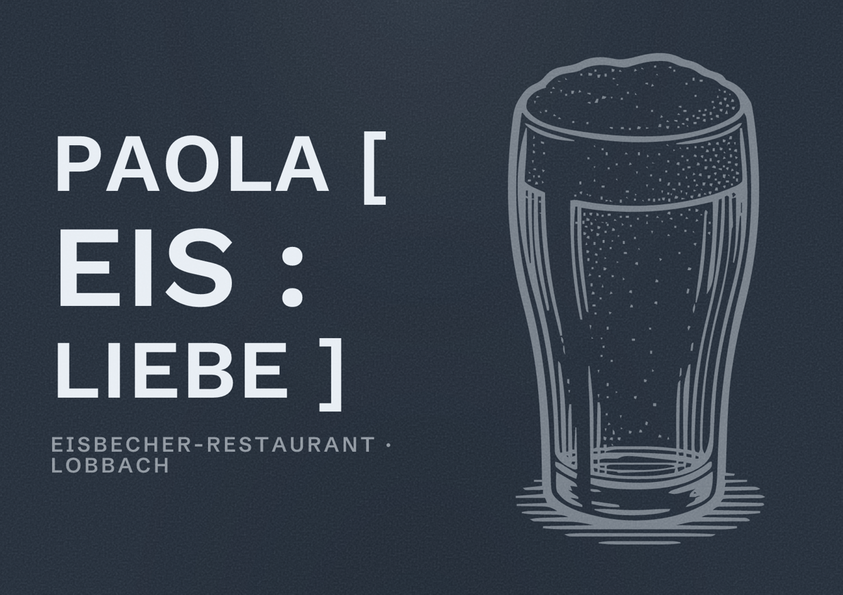 Illustriertes Poster von PAOLA [ EIS : liebe ], Eisbecher-Restaurant in Lobbach