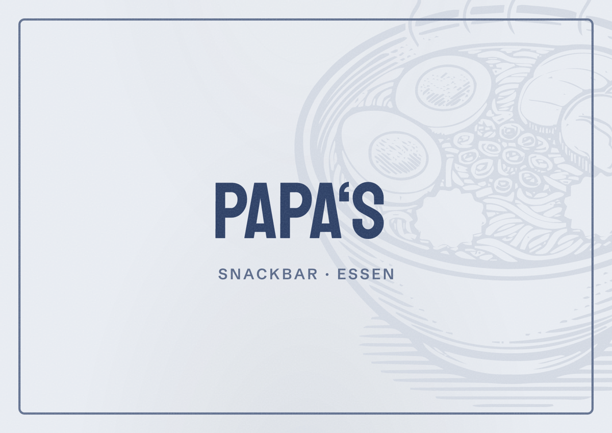 Illustriertes Poster von Papa‘s, Snackbar in Essen