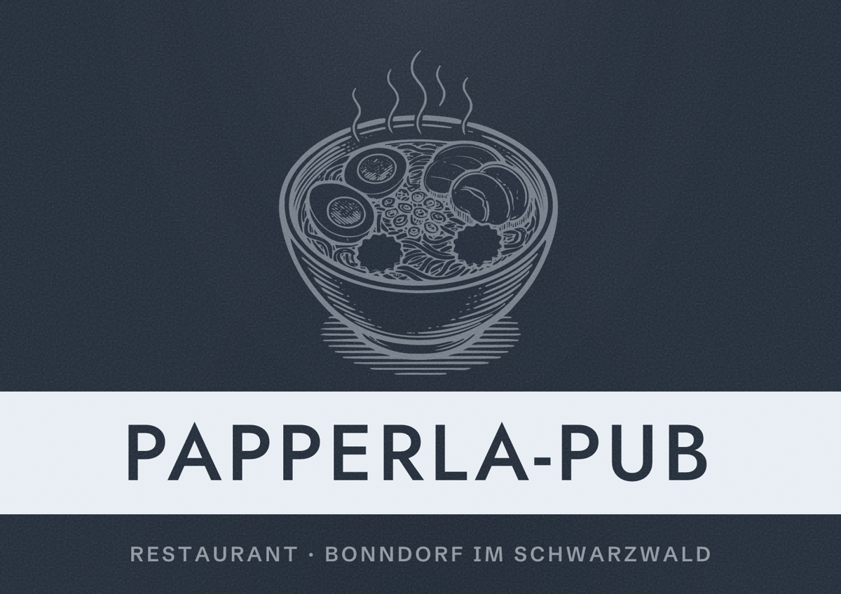 Illustriertes Poster von Papperla-PUB, Restaurant in Bonndorf im Schwarzwald