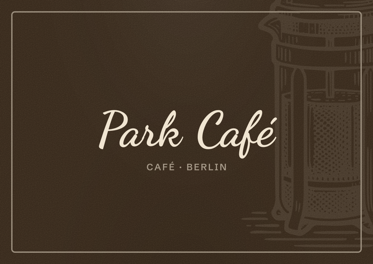 Illustriertes Poster von Park Café, Café in Berlin