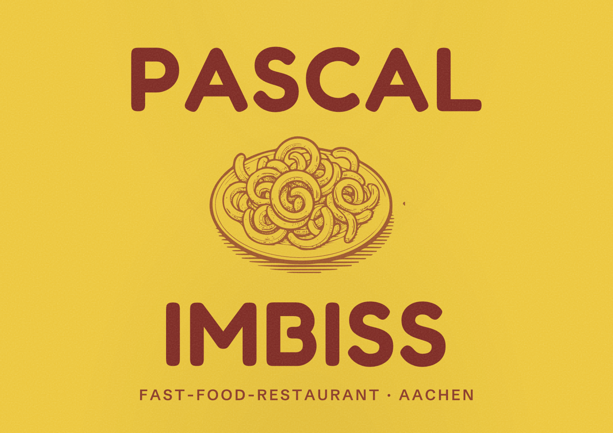 Illustriertes Poster von PASCAL Imbiss, Fast-Food-Restaurant in Aachen