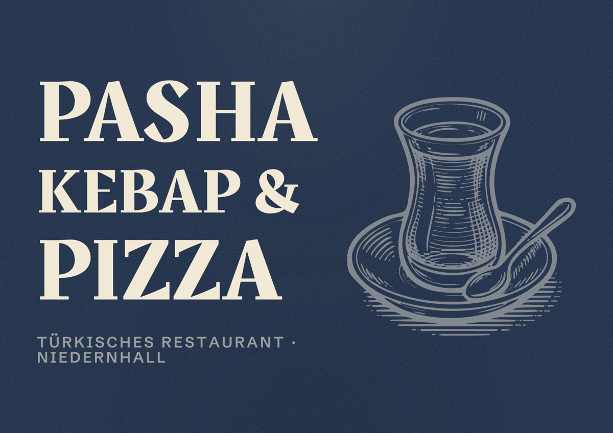 Illustriertes Poster von Pasha kebap & pizza, Türkisches Restaurant in Niedernhall