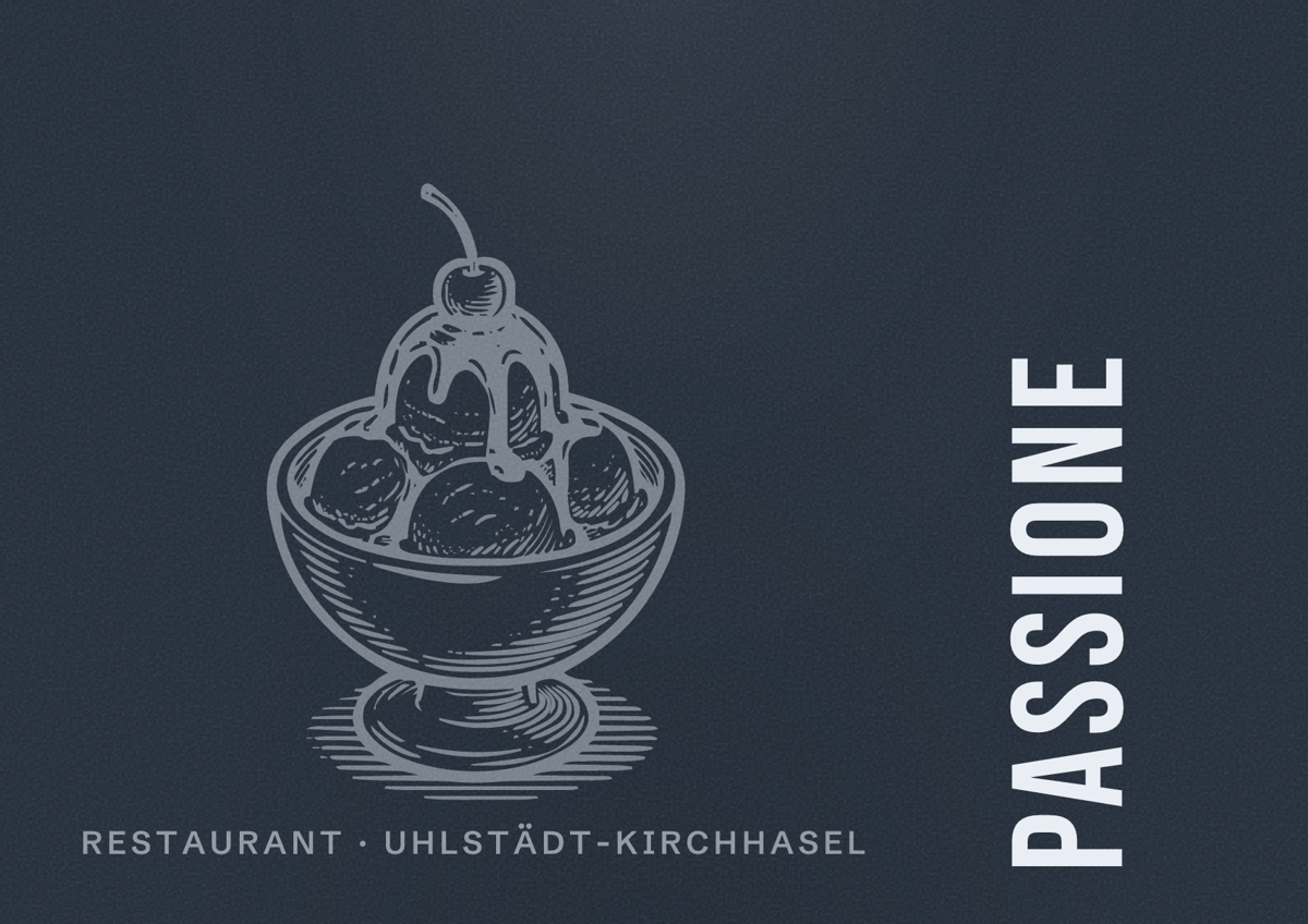 Illustriertes Poster von Passione, Restaurant in Uhlstädt-Kirchhasel