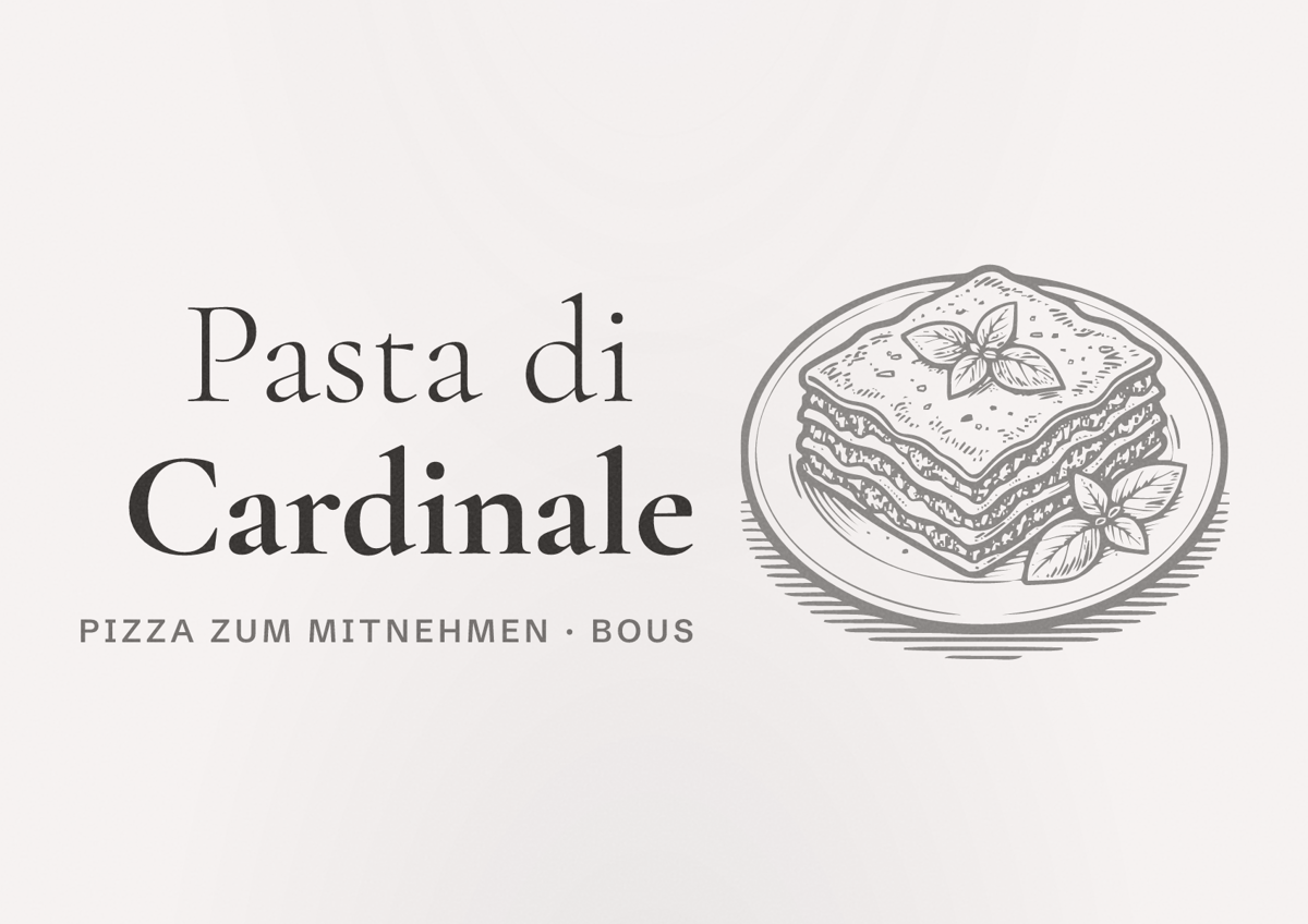 Illustriertes Poster von Pasta di Cardinale, Pizza zum Mitnehmen in Bous
