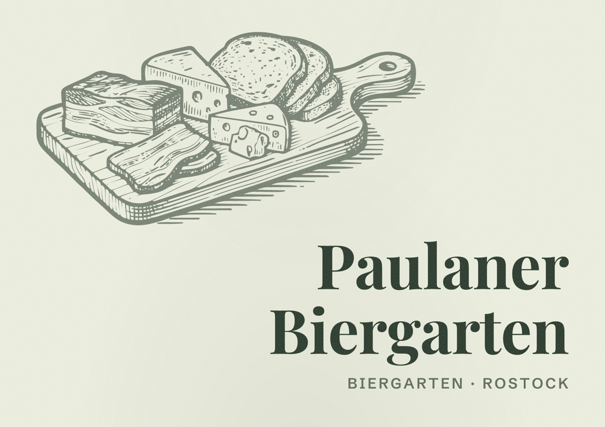 Illustriertes Poster von Paulaner Biergarten, Biergarten in Rostock